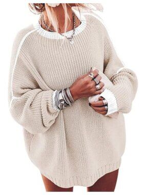 Oversized Chunky Knit Mock Neck Batwing Pullover Sweater Viscose Blend
